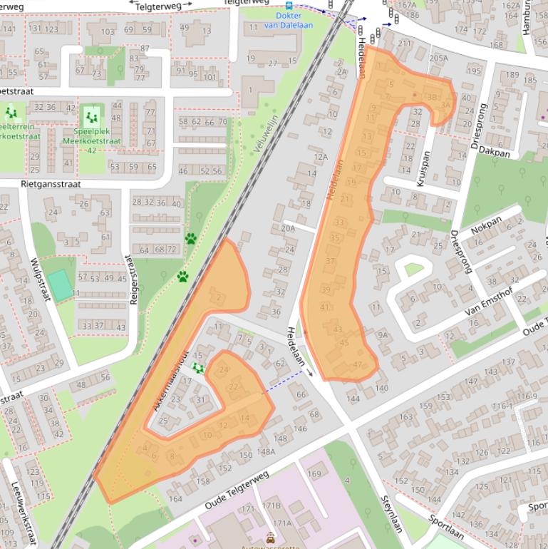 Kaart van postcodegebied 3851EX.