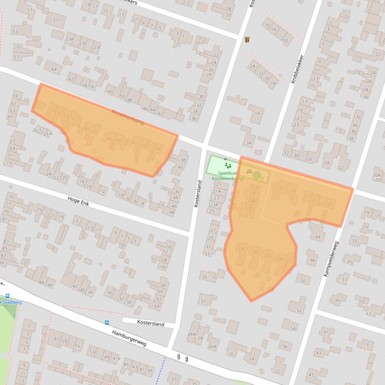 Kaart van postcodegebied 3851GJ.