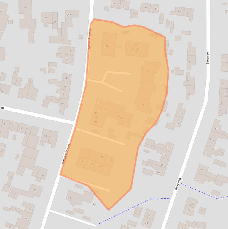 Kaart van postcodegebied 3851GR.