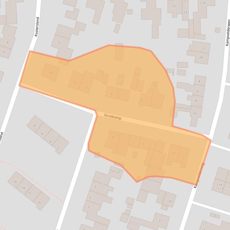 Kaart van postcodegebied 3851GW.