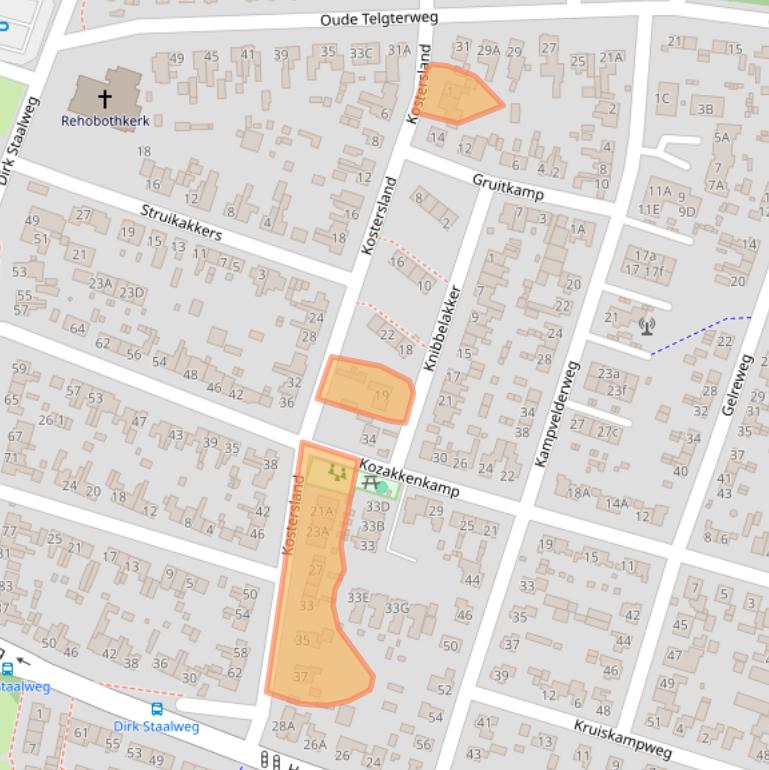 Kaart van postcodegebied 3851HA.