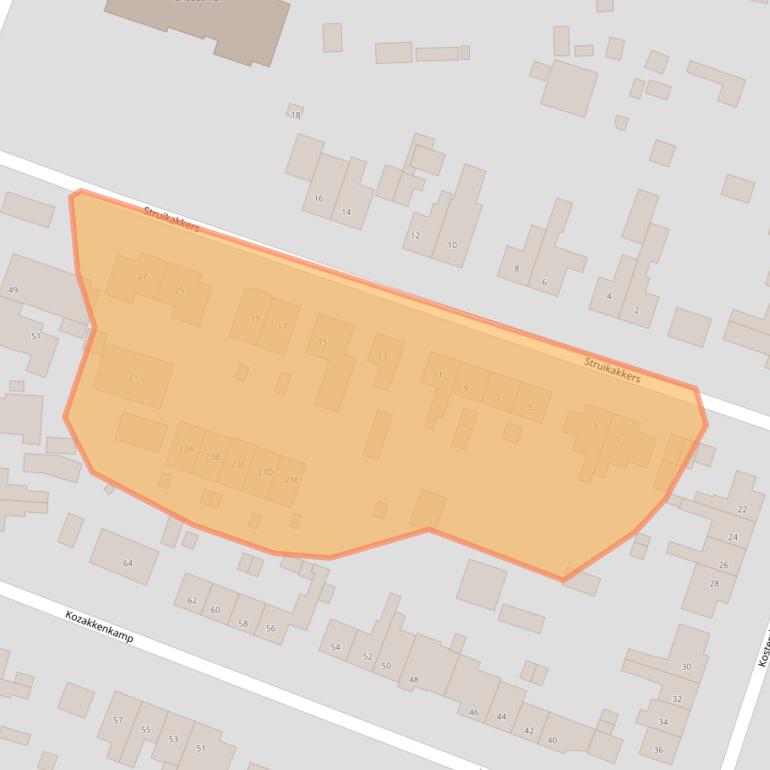 Kaart van postcodegebied 3851HD.