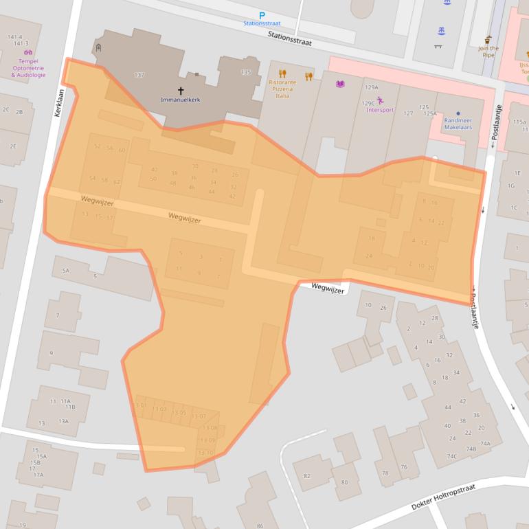 Kaart van postcodegebied 3851HZ.