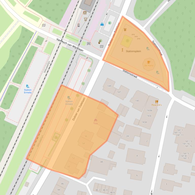 Kaart van postcodegebied 3851JC.