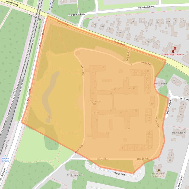 Kaart van postcodegebied 3851JD.