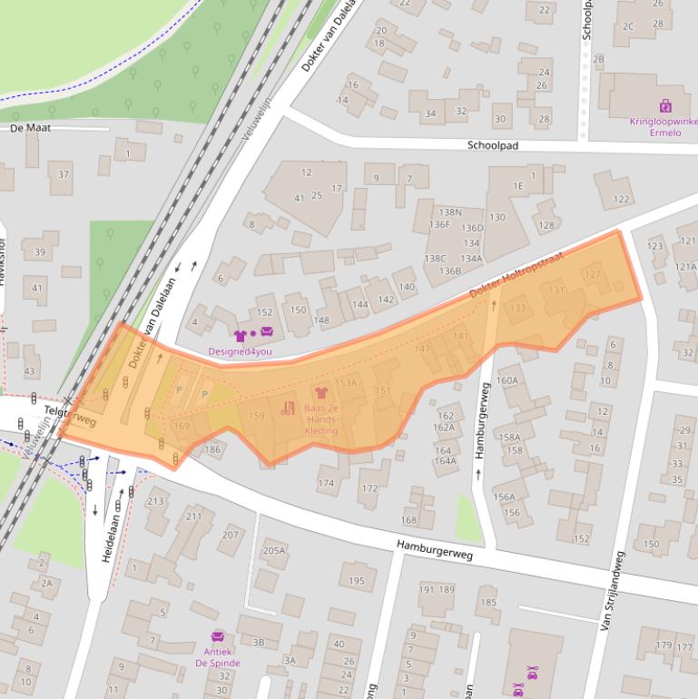 Kaart van postcodegebied 3851JJ.