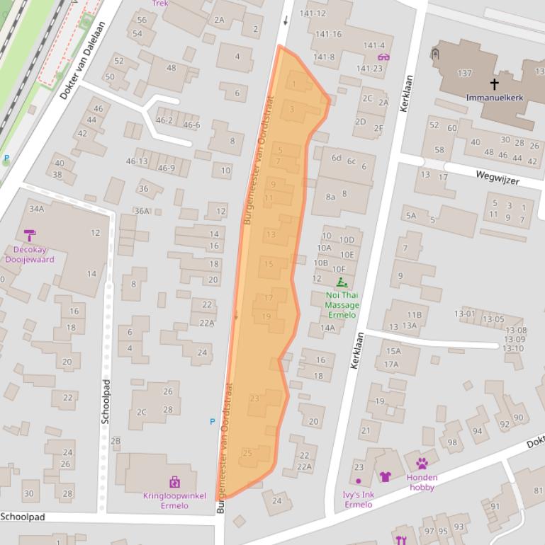 Kaart van postcodegebied 3851JS.