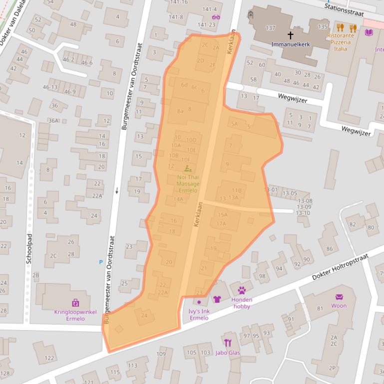 Kaart van postcodegebied 3851JV.