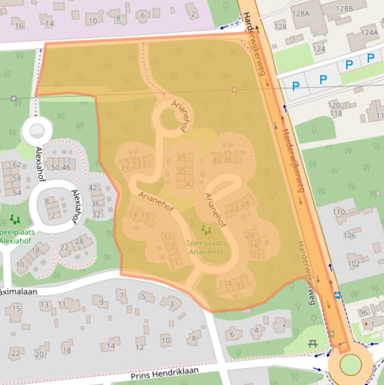 Kaart van postcodegebied 3851KV.