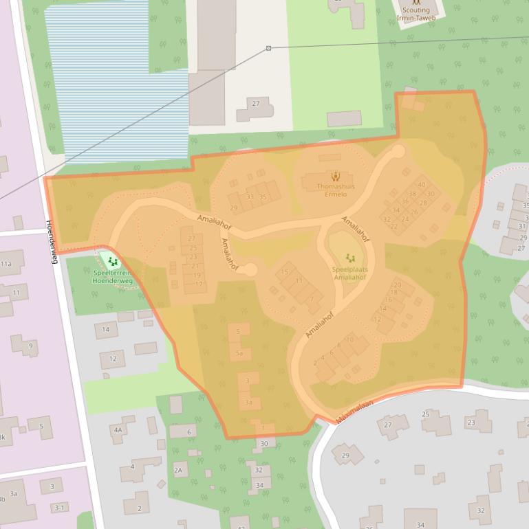 Kaart van postcodegebied 3851KX.
