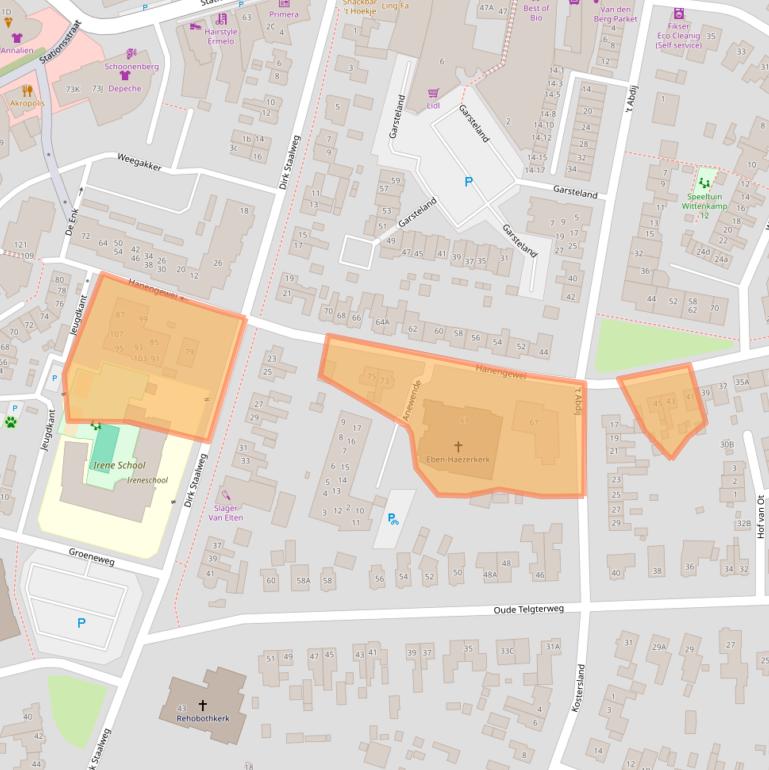 Kaart van postcodegebied 3851LB.