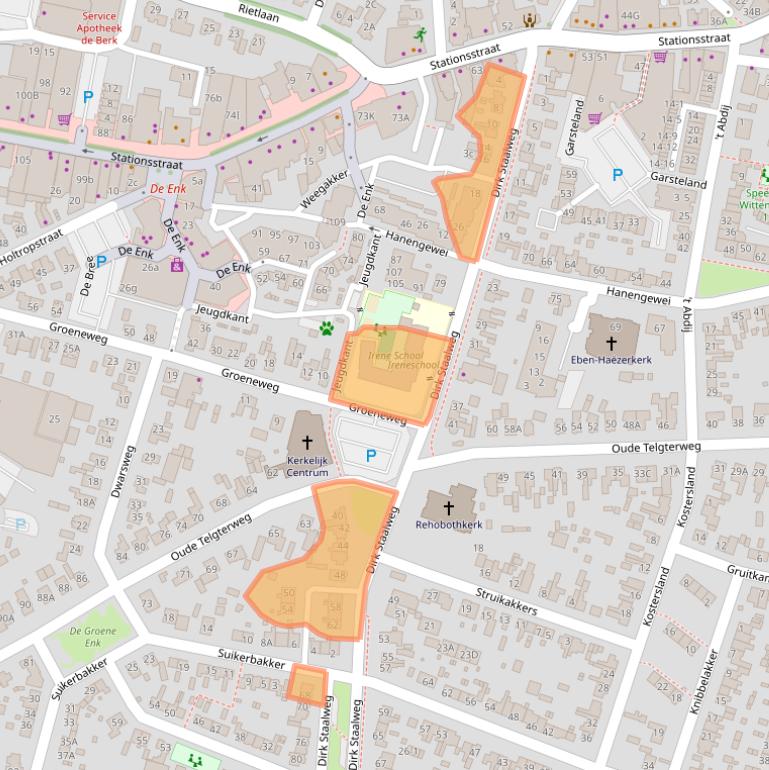 Kaart van postcodegebied 3851LJ.