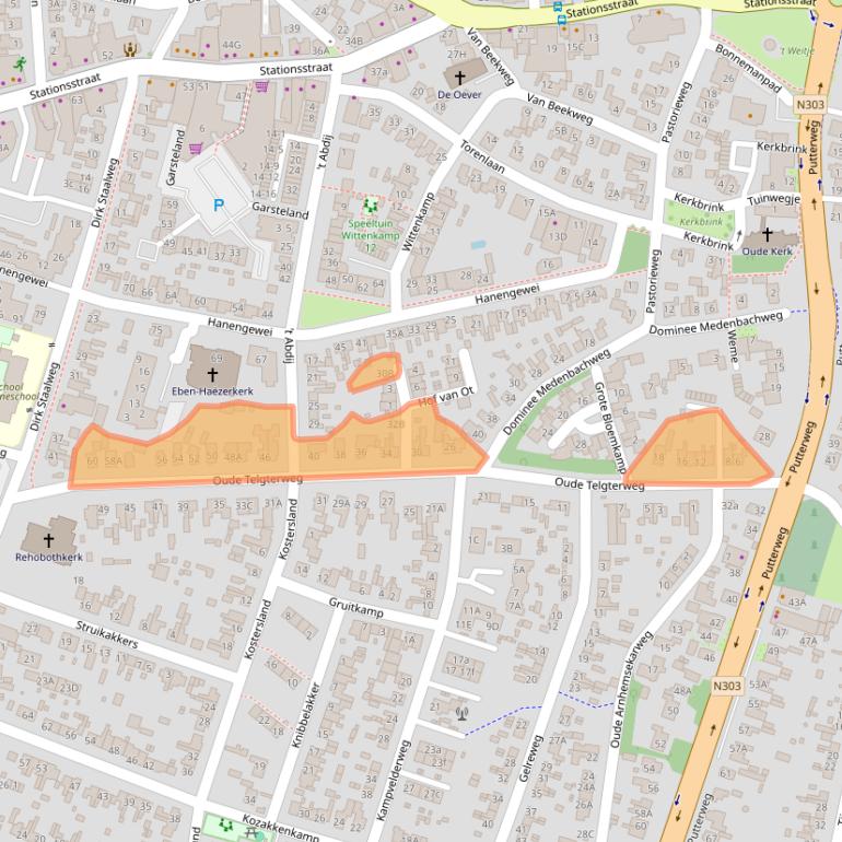 Kaart van postcodegebied 3851LS.