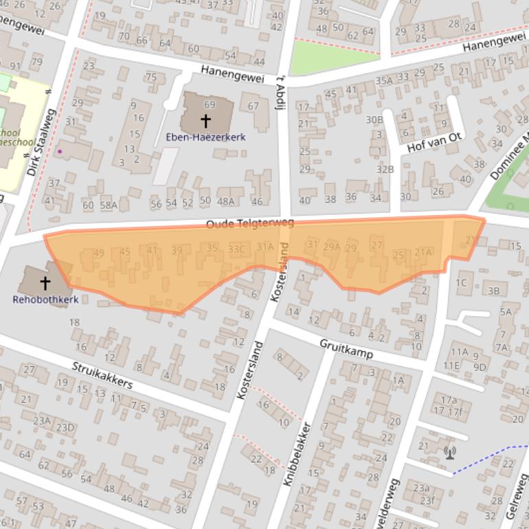 Kaart van postcodegebied 3851LV.