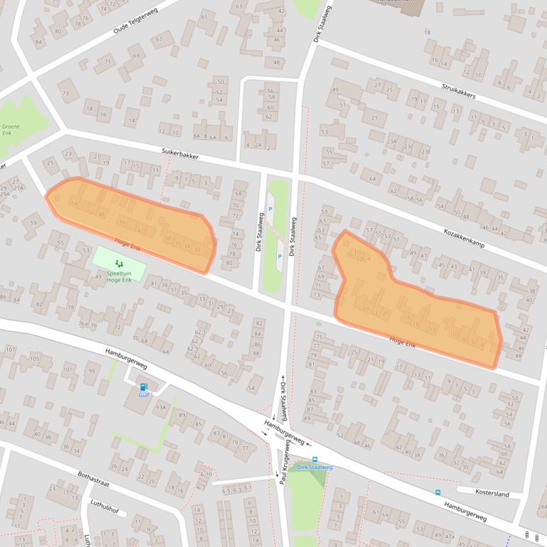 Kaart van postcodegebied 3851LZ.