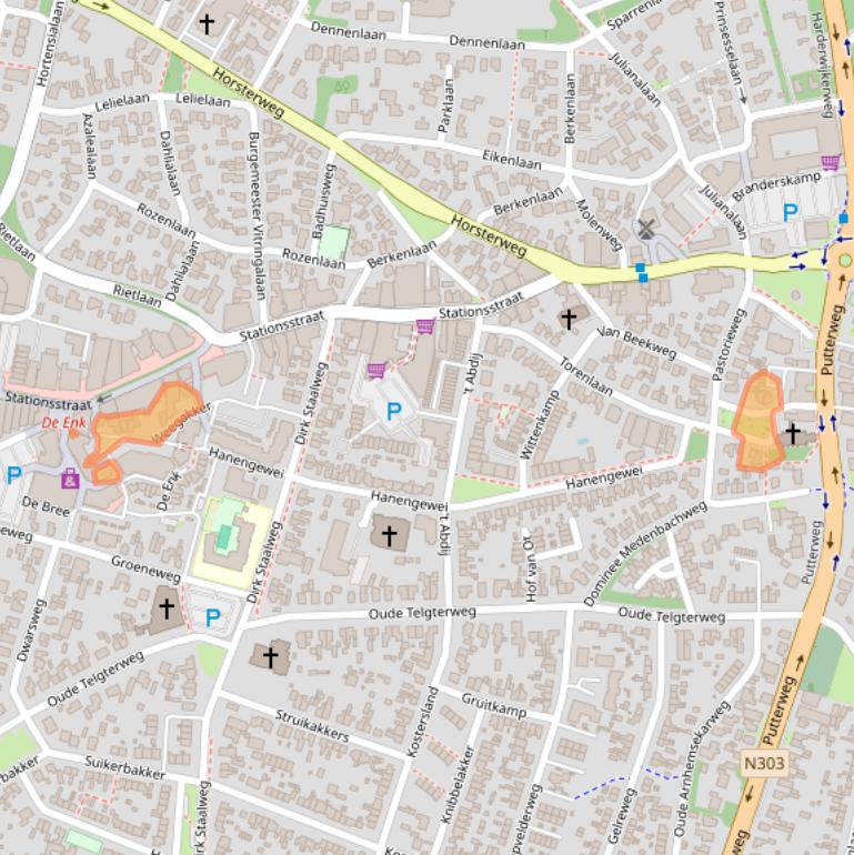 Kaart van postcodegebied 3851MB.