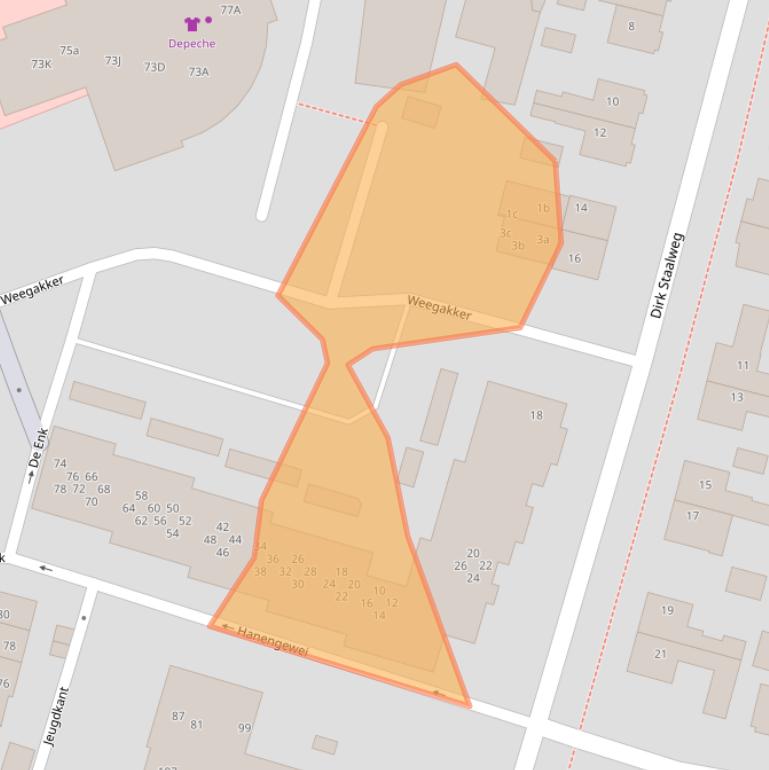 Kaart van postcodegebied 3851MC.