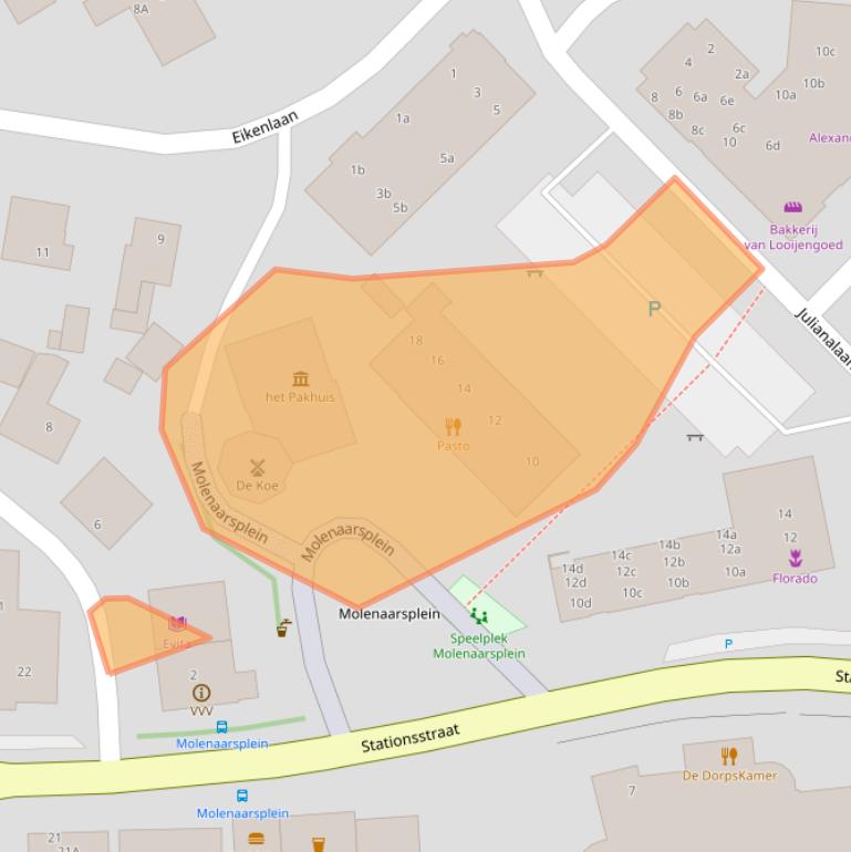 Kaart van postcodegebied 3851MZ.