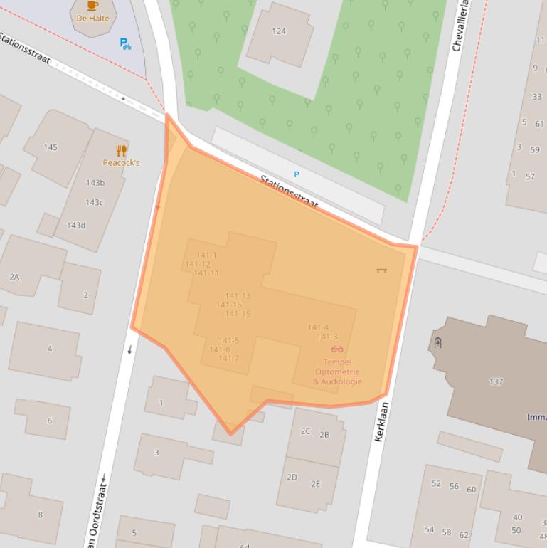 Kaart van postcodegebied 3851NE.