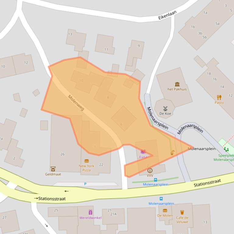 Kaart van postcodegebied 3851NS.