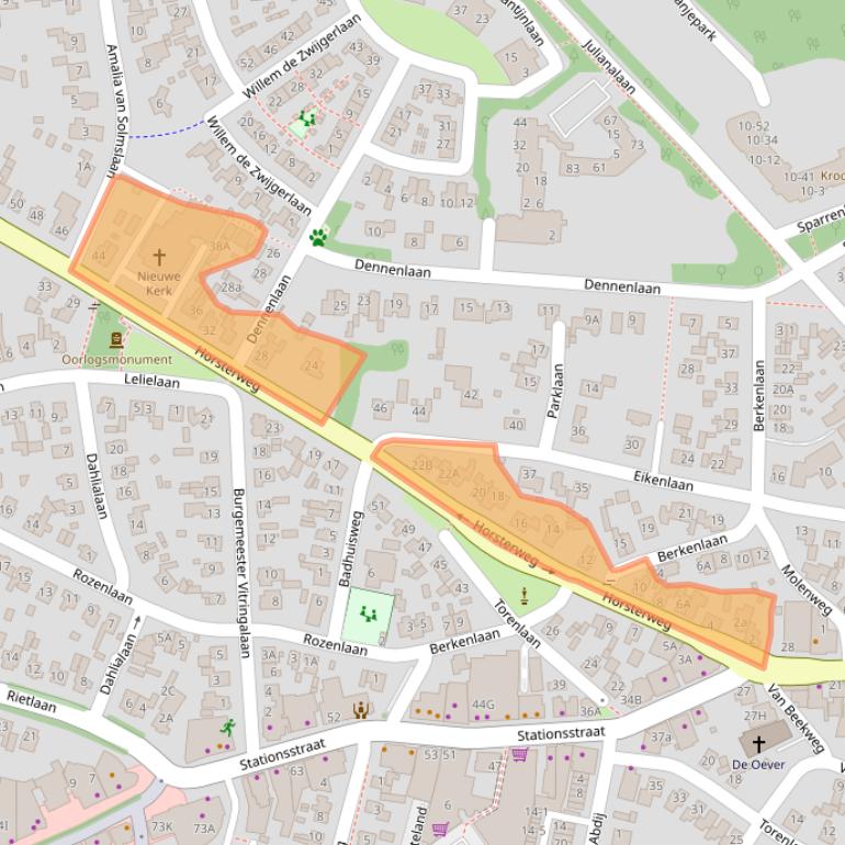 Kaart van postcodegebied 3851PJ.