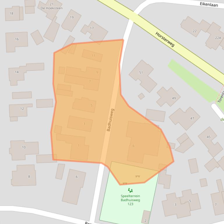 Kaart van postcodegebied 3851PN.