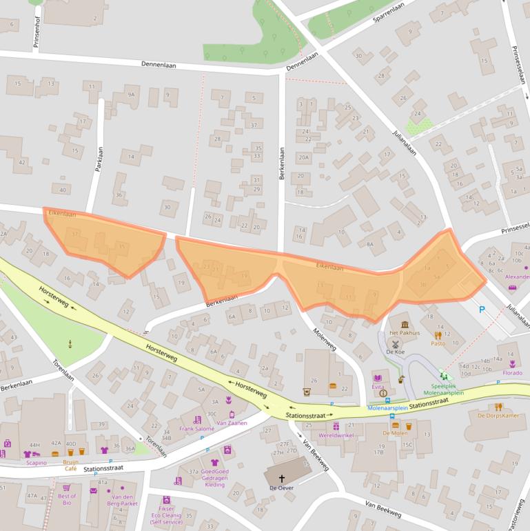 Kaart van postcodegebied 3851PS.