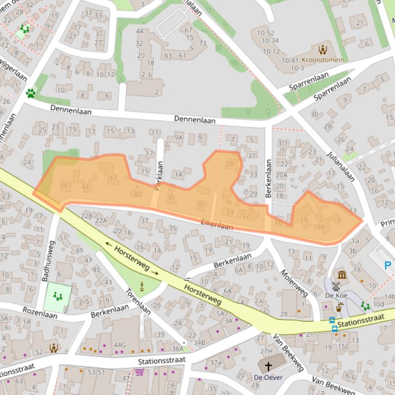 Kaart van postcodegebied 3851PT.