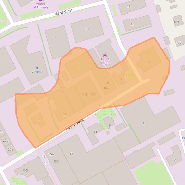 Kaart van postcodegebied 3851SH.