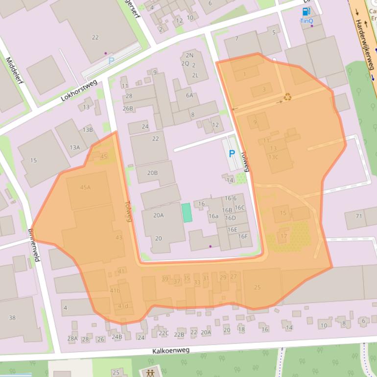 Kaart van postcodegebied 3851SL.