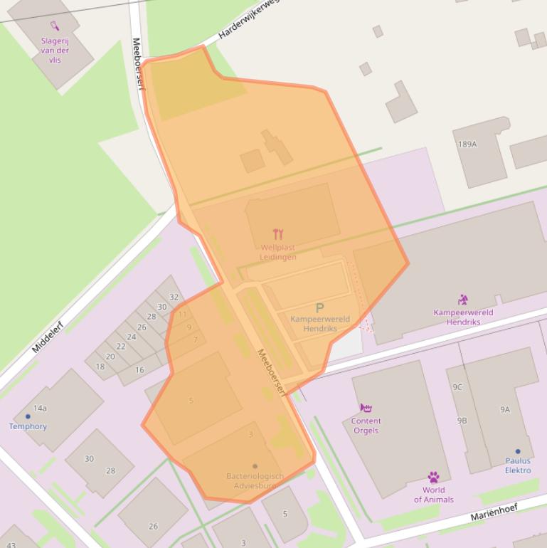 Kaart van postcodegebied 3851SR.