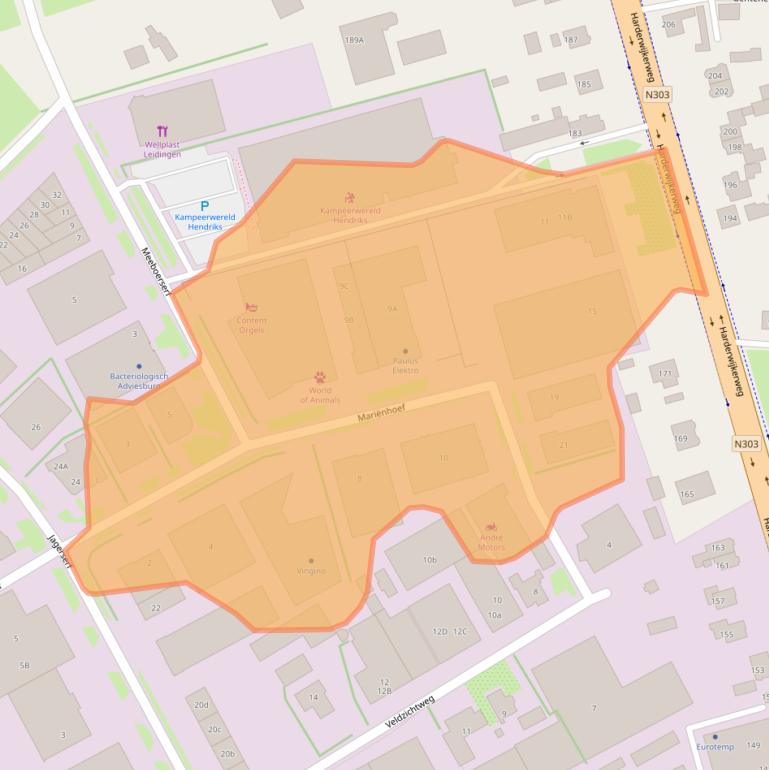 Kaart van postcodegebied 3851ST.