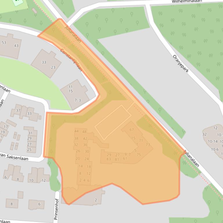 Kaart van postcodegebied 3851TA.