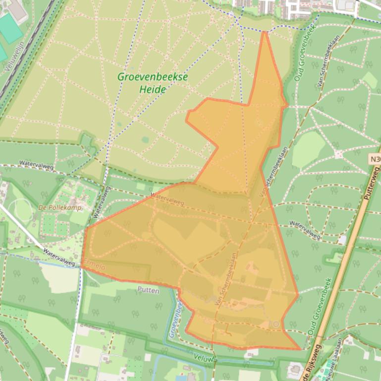 Kaart van postcodegebied 3851VH.
