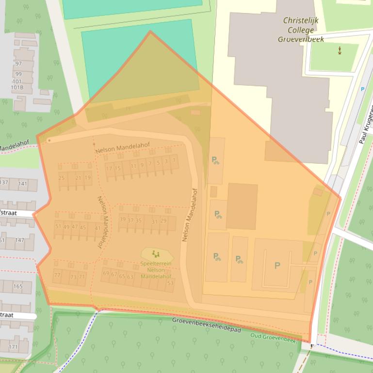 Kaart van postcodegebied 3851WP.