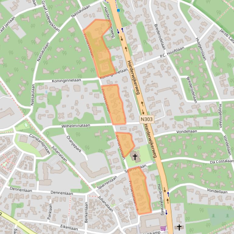Kaart van postcodegebied 3851XN.