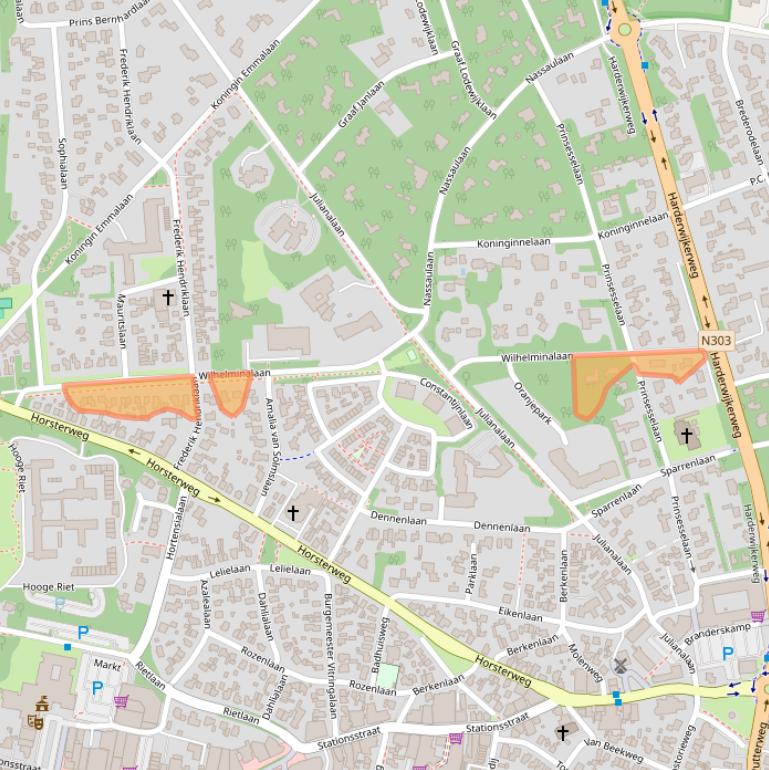 Kaart van postcodegebied 3851XT.