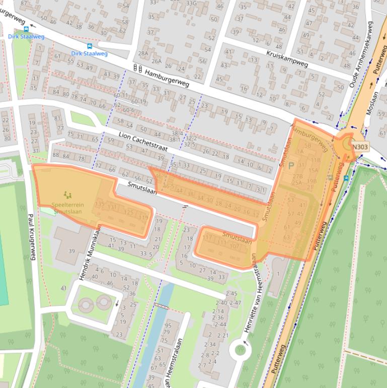 Kaart van postcodegebied 3851ZA.