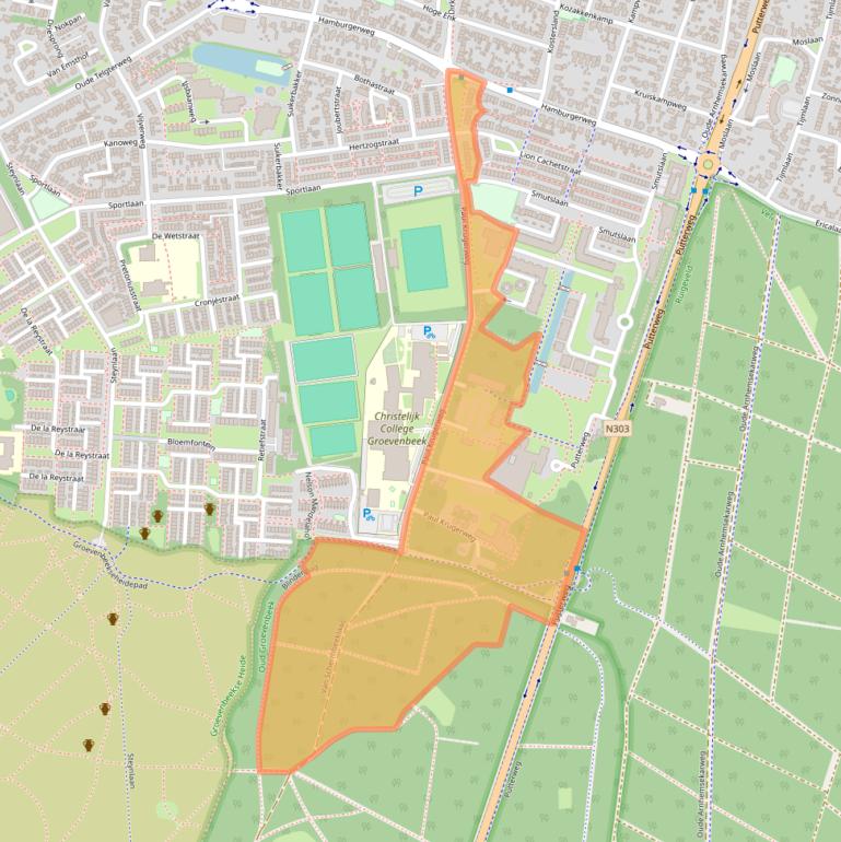 Kaart van postcodegebied 3851ZH.