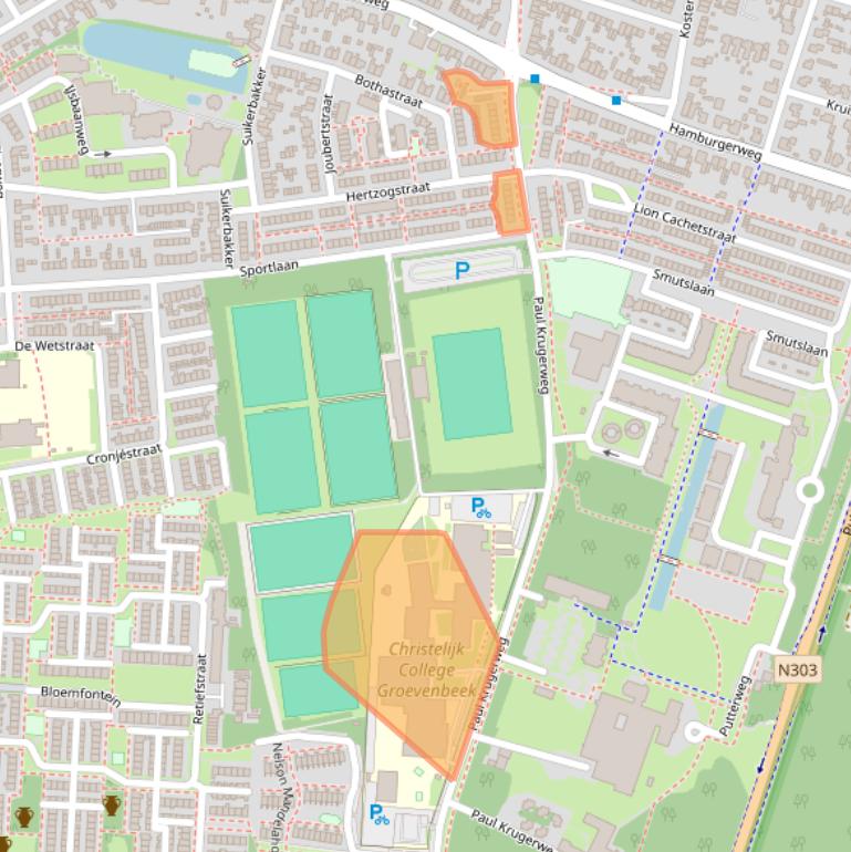 Kaart van postcodegebied 3851ZJ.