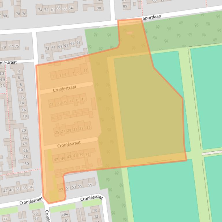 Kaart van postcodegebied 3851ZN.