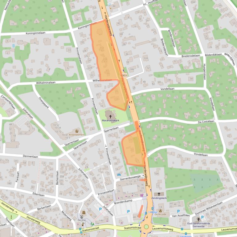 Kaart van postcodegebied 3852AA.