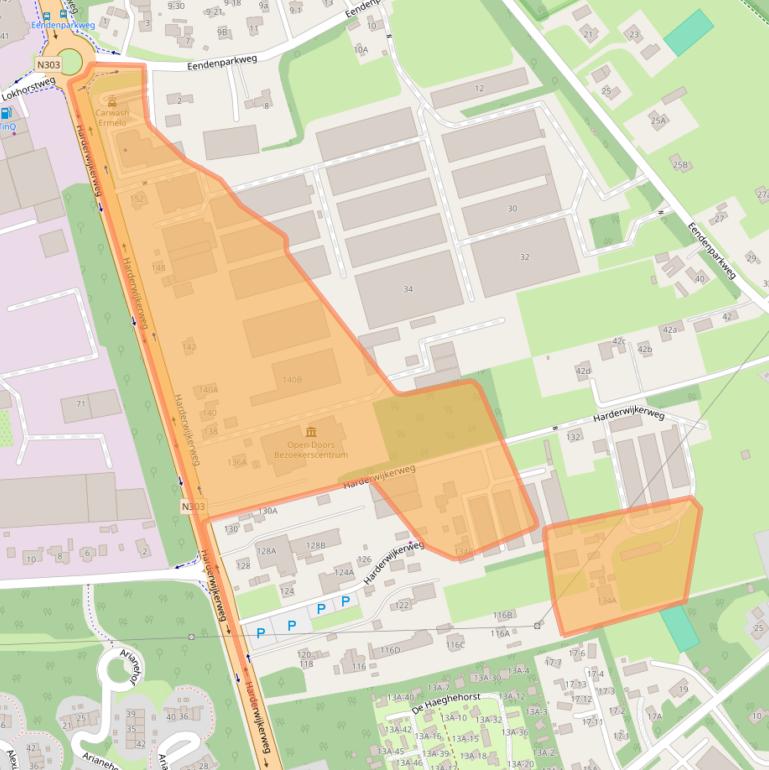 Kaart van postcodegebied 3852AH.