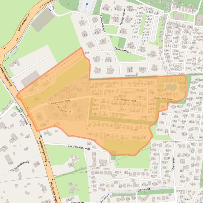 Kaart van postcodegebied 3852AL.