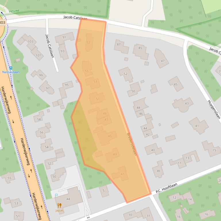 Kaart van postcodegebied 3852BB.