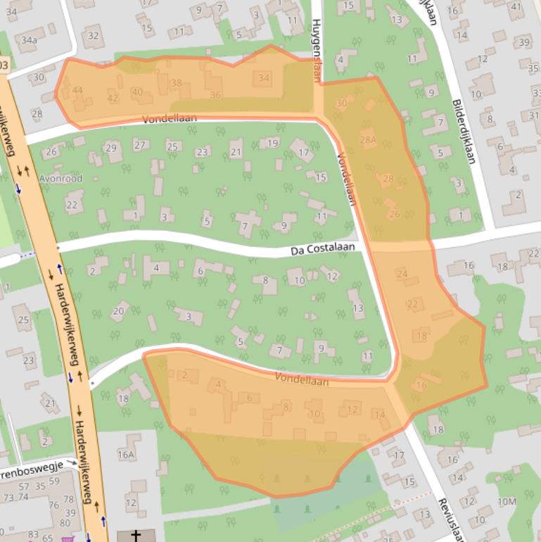 Kaart van postcodegebied 3852BM.