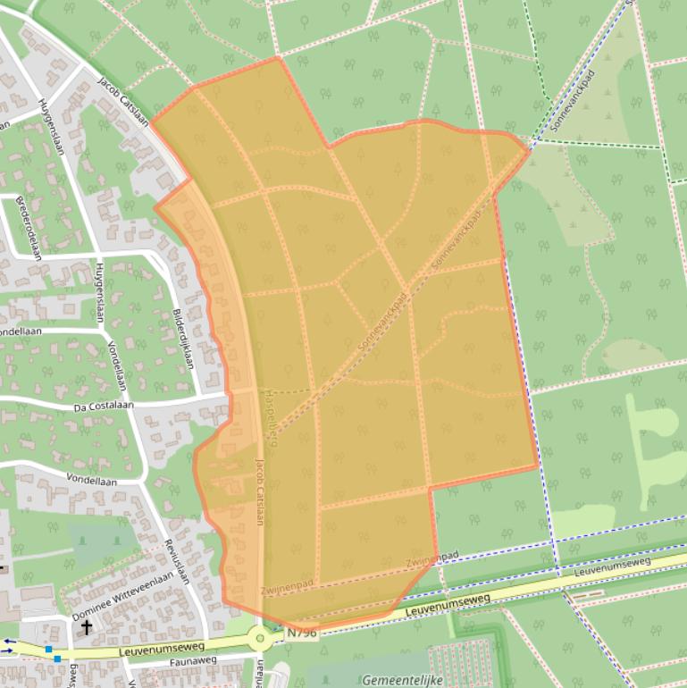 Kaart van postcodegebied 3852BT.