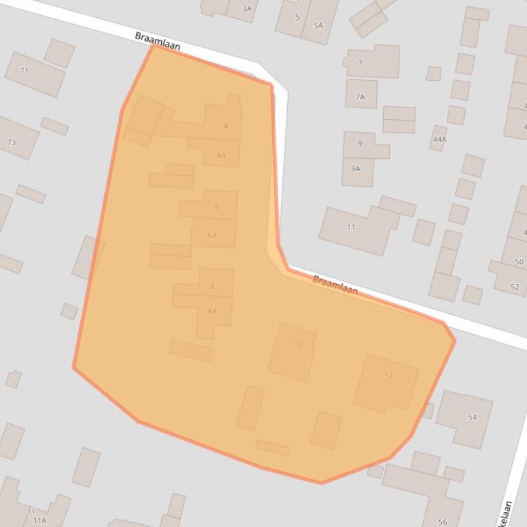 Kaart van postcodegebied 3852CL.