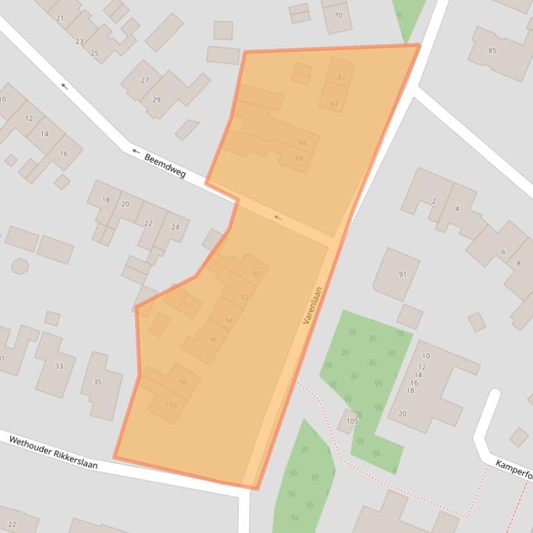 Kaart van postcodegebied 3852CS.