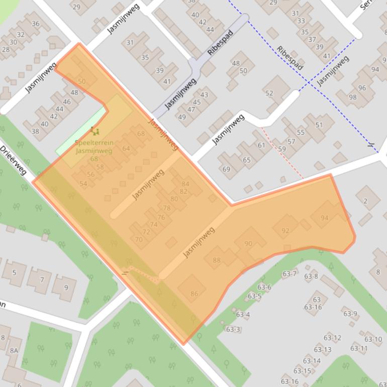 Kaart van postcodegebied 3852GK.